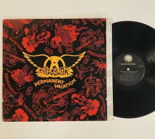 Aerosmith Permanent Vacation Vinyl Lp 1987 Us Geffen W Inner Rare Ex