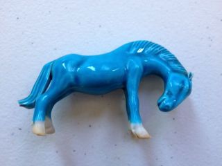 Vintage Asian Turquoise Glazed Mustang Horse Figurine Pre 1950 