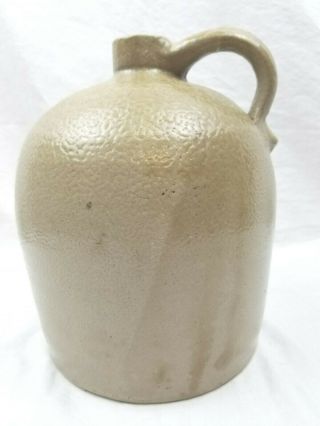 Vintage Glazed Tan Handled Stoneware Whiskey Jug 1 Gallon