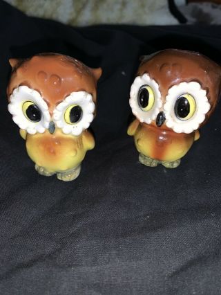 Vintage Baby Owls Salt And Pepper Shakers Collectible Norcrest Ceramic Shaker