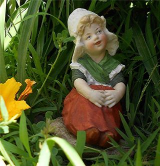 Heubach Antique Early 20th Century German Handpainted Bisque Dutch Girl Figurine
