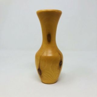 Spinning Turned Wood Vase Wooden Vintage Hand Crafted Aspen