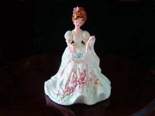 Rare Large Josef Originals Lady Figurine Baby Shower Gift First Year Series