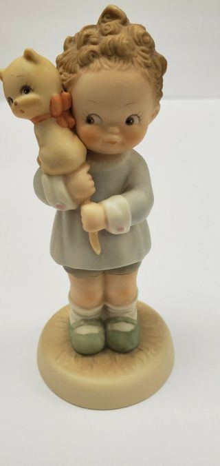 1987 Memories Of Yesterday Hang On To Your Luck 114510 Enesco Girl/cat Figurine