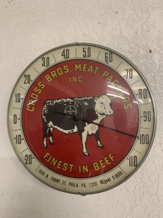 Vintage Cross Bros Meat Packers Thermometer Finest In Beef Rocky Joe Frazier