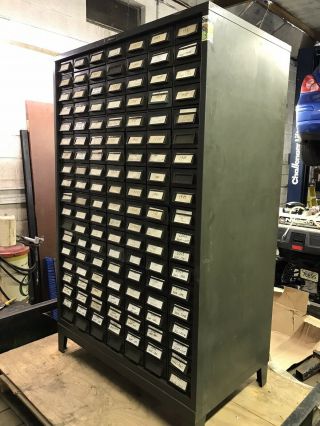Addressograph Metal Parts Cabinet Mid Century Industrial Steel Vintage Card File 2