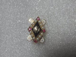 Vintage 1958 10k Solid Gold Pi Kappa Alpha Fraternity Pin W/gems