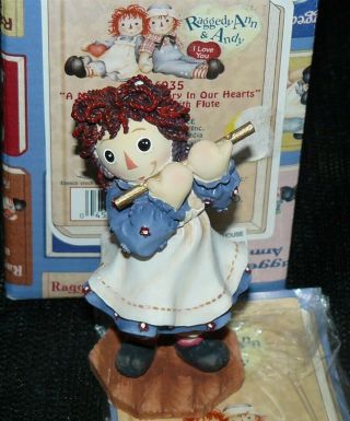 Enesco Raggedy Ann & Andy Figurine A Melody Is A Memory In Our Hearts 864935 Mib