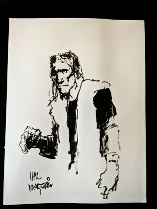 Val Mayerik Signed The Monster Of Frankenstein Hand Painted Comic Art 9 " X12 "