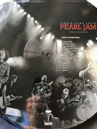 PEARL JAM Jammin Down South Fox Theatre Atlanta 3rd April 1994 Picture Disc LP 2