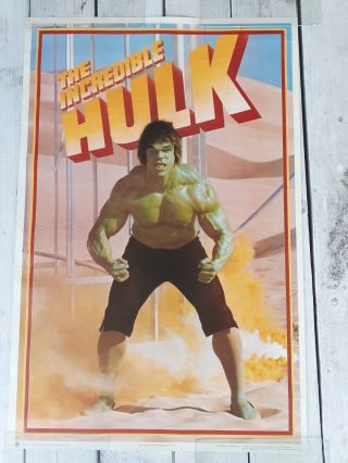 Vintage 1979 Lou Ferrigno The Incredible Hulk Marvel Comics Poster 23 X 35