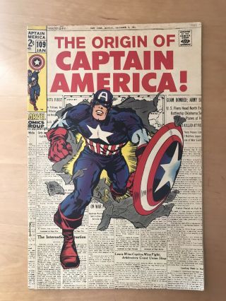 Marvel Comics - Captain America 109 The Origin Of Captain America Key Book
