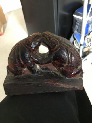 Old Unknown Culture Kissing Frogs Wood Figure North West Coast Native American?