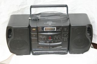 Vintage Jvc Pc - Xc30 Boom Box Am/fm Radio,  6 - Cd Changer,  Dual Cassette Boombox