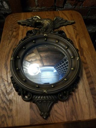 Vintage Dart Ind Usa American Eagle Federal Style Convex Porthole Round Mirror