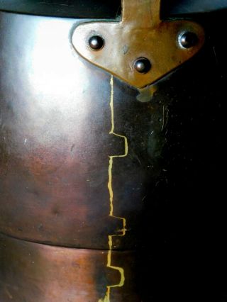 Antique copper tea kettle teapot dovetails hand made sea serpent decorated spout 3