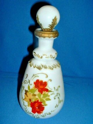 Antique Milk Glass Bottle With Stopper
