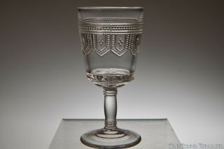 C.  1890 Beaded Band By Bryce Brothers Colorless Wine Stem