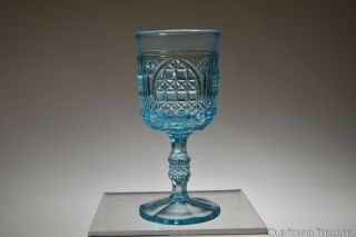 C.  1884 Orion Aka Cathedral By Bryce Brothers Blue Wine Stem