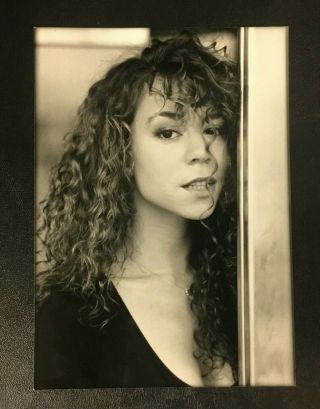 1990 Mariah Carey Press Photo Wire Vintage Rare B&w Photograph Music