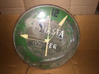 Vintage Shasta Water Pam Clock Co.  Rare Sign Advertising