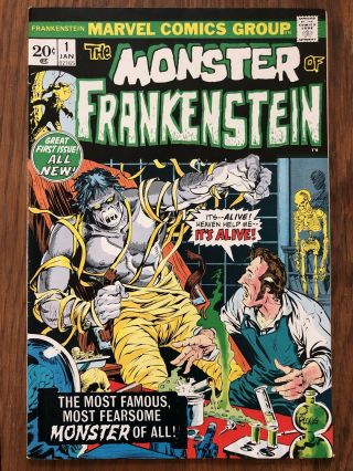 Frankenstein 1 (jan 1973,  Marvel) Mike Ploog Art & Cover