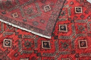3x5 Vintage Oriental Geometric Hand Knotted Traditional Red Wool Area Rug 3