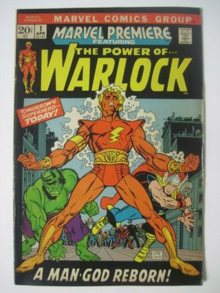 Marvel Premiere 1 Warlock Marvel Comics 1972 Roy Thomas & Gil Kane