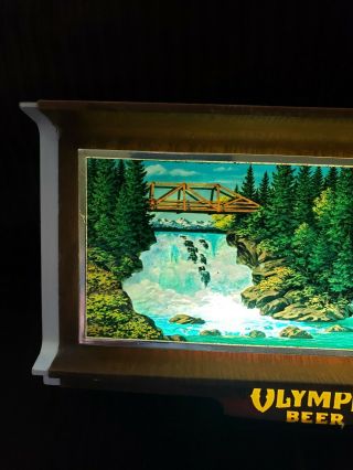 Vintage Olympia Beer Waterfall Motion Light Register Topper Lighted Sign 2