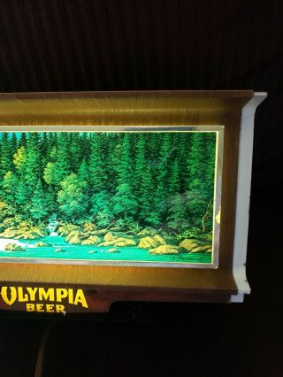 Vintage Olympia Beer Waterfall Motion Light Register Topper Lighted Sign 3