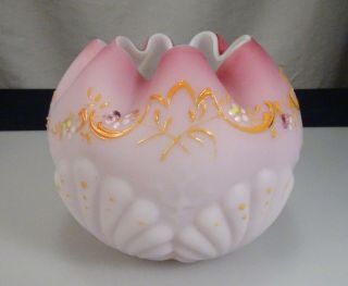 Antique Victorian Pink Cased Glass Rose Bowl - 56992