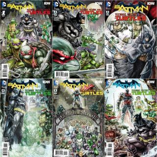 Batman Teenage Mutant Ninja Turtles 1 2 3 4 5 6 Comics Set 1st Print Tv Cartoons