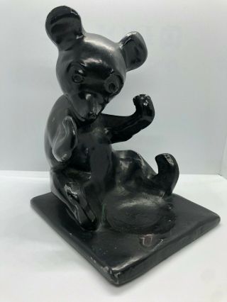 Frankart Honey Bear Cub Ashtray Holder Metal Sculpture Art Deco