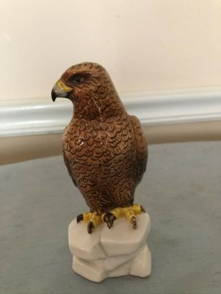 Vintage Goebel Shiny Porcelain West Germany Hawk Bird Statue Figurine