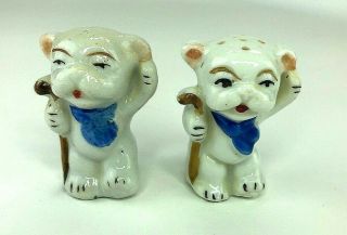 Vintage Bonzo Dog Ceramic Salt And Pepper Shakers Set Japan