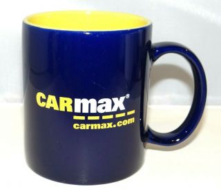 Carmax Cars Superstore 12oz.  Coffee Mug Tea Cup Blue Yellow Ceramic