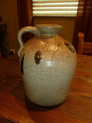Antique Saltglaze Stoneware 1/2,  (10 Cups) Gallon Jug Marked With An A