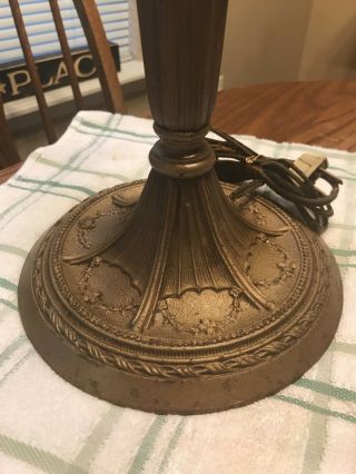Antique Table Lamp Base For Slag Glass Shade Finish MILLER M.  L.  Co 240 3