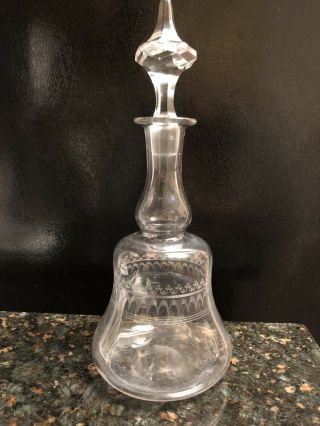 Antique Etched Glass Decanter