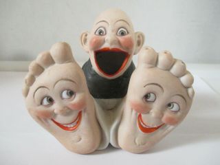 Antique Schafer & Vater Bisque Happy Feet Boy Match Holder