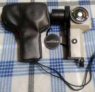 Vtg Pentax Spotmeter V Exposure Meter 137750 With Wrist Strap,  Lens Cap & Case