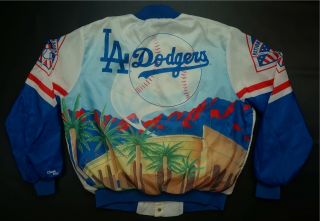 Rare Vintage Chalk Line Los Angeles Dodgers Mlb 1989 Fanimation Jacket 80s 90s L