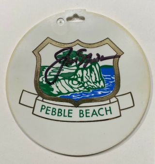 Vintage Pebble Beach Bag Tag signed by Jack Nicklaus PGA US Open Masters JSA 2