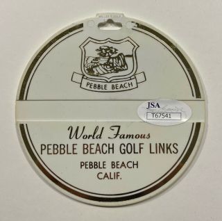 Vintage Pebble Beach Bag Tag signed by Jack Nicklaus PGA US Open Masters JSA 3