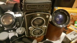 Vintage Camera Rolleiflex 3.  5 Franke And Heidecke Black/silver Drp/drgm. ,  Bonus