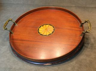 Antique Mahogany Serving Tray by Manning Bowman & Co.  15 