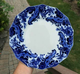 Lovely Antique Flow Blue Staffordshire Plate Argyle Pattern Wh Grindley 10 "