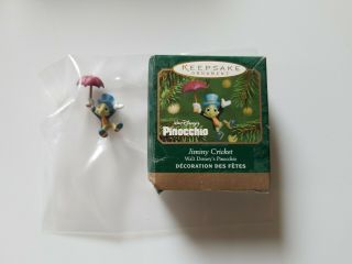 Hallmark Ornament Miniature Jiminy Cricket Walt Disney Pinocchio 2001 Christmas