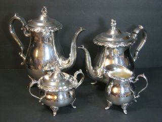 Vintage Newport Gorham Silver Plate Coffee/tea 5 Pc Set,  Ornate Repousse,  Rare