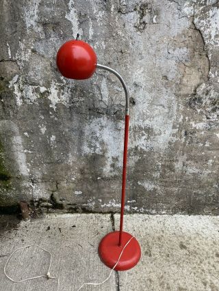 Vintage Red & Chrome Eyeball Mid - Century Floor Lamp Sonneman